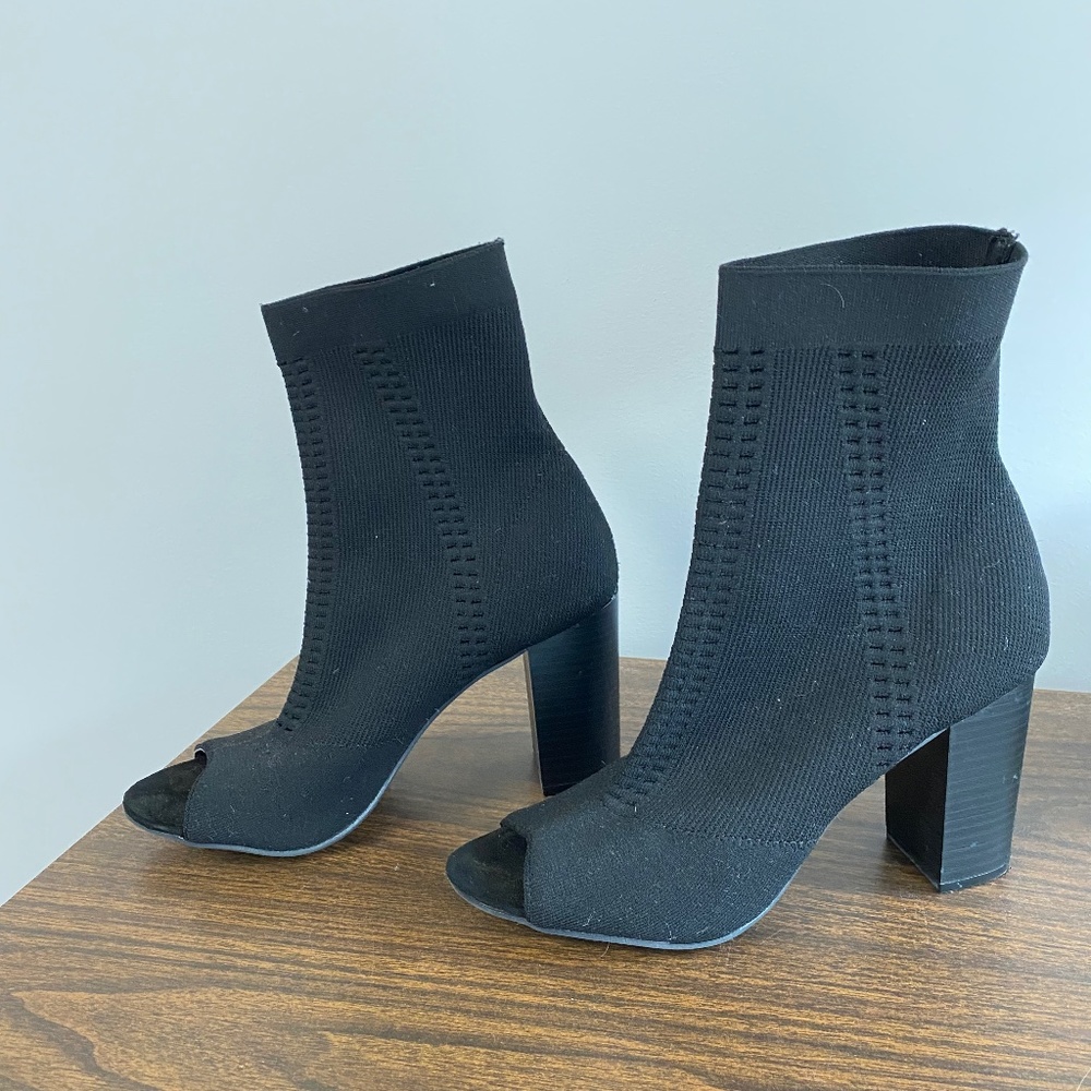 Sock toe open bootie size 9